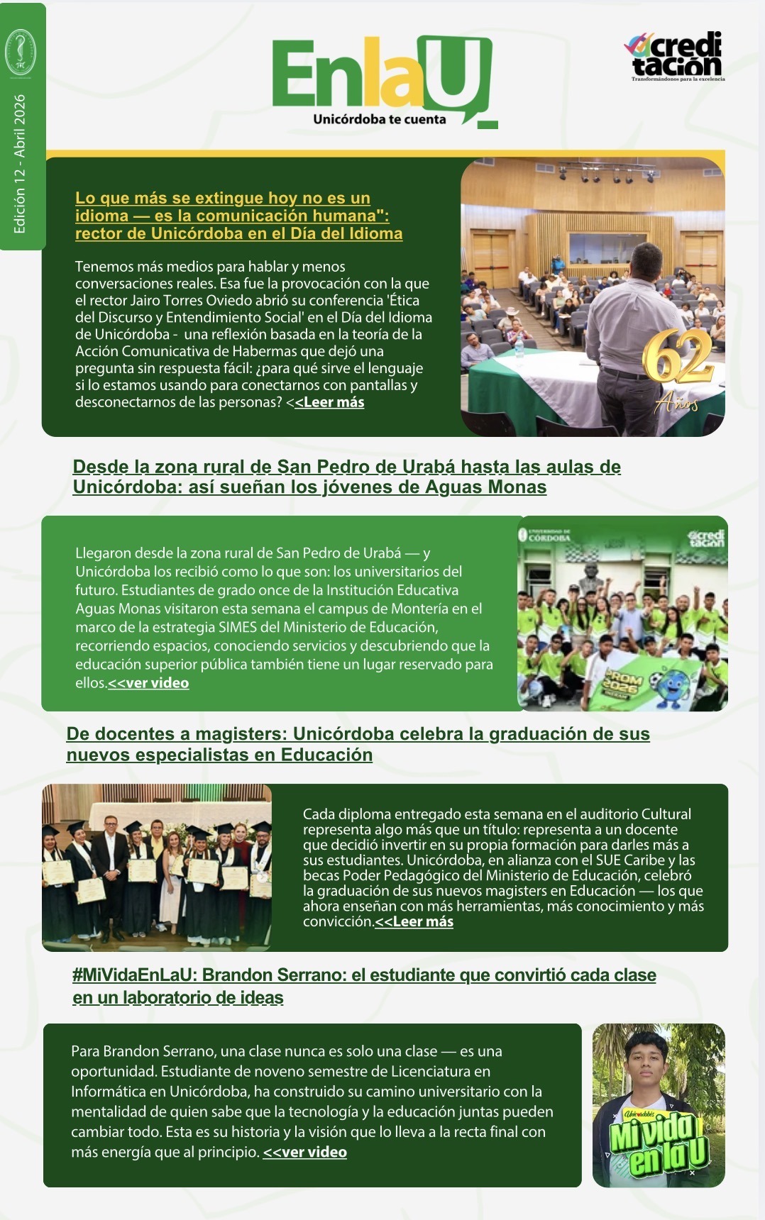 Edición 12 en la U